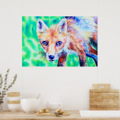 Poster de dessin au crayon couleur renard (Cuisine)