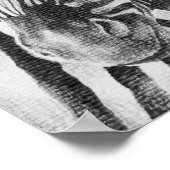 Poster de dessin au crayon original Zebra (Coin)