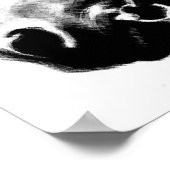 Poster de dessin Cheval Blanc Noir (Coin)