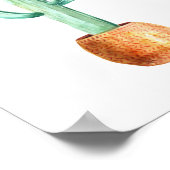 Poster de dessin d'aquarelle de cactus du désert (Coin)