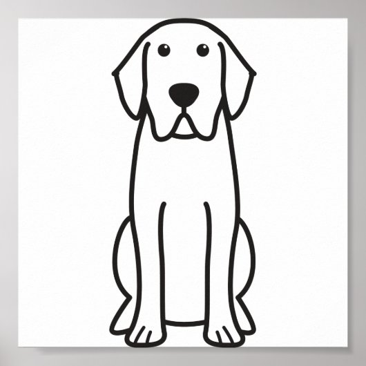 Poster de dessin de chien de Labrador Retriever (Devant)