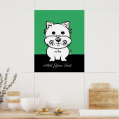 Poster de dessin de chien de Terrier blanc West Hi (Cuisine)