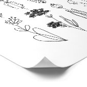 Poster De Dessin De Fleurs Et Herbes D'Encre (Coin)