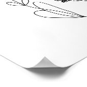 Poster De Dessin De Fleurs Et Herbes D'Encre (Coin)