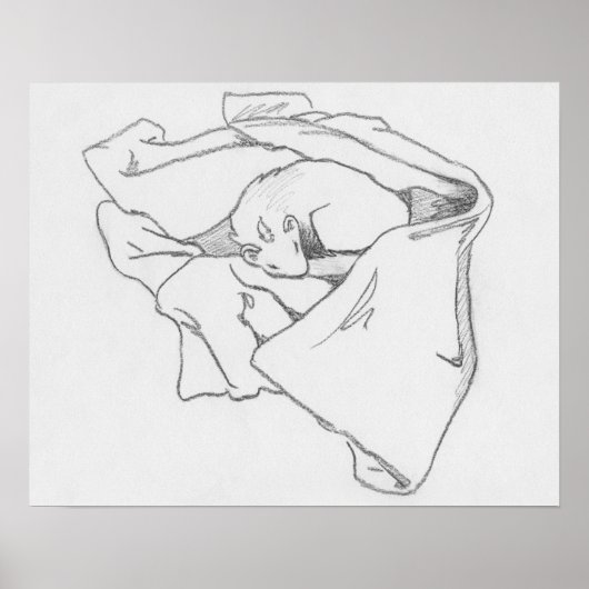 Poster de dessin de furet "Dragon dormant" (Devant)