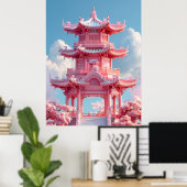 Poster de dessin de l'architecture chinoise ancien (Bureau à domicile)