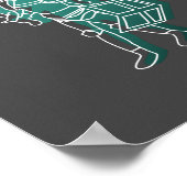 Poster de dessin de ligne de chevalier noir Runesc (Coin)