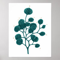 Poster de dessin de stylo Motif Plante vert