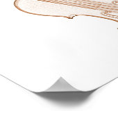 Poster de dessin d'encre Brown violon ou alto (Coin)