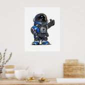Poster de dessin des ingénieurs spatiaux - Bleu (Cuisine)