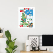 Poster de dessin du Manitoba Canada (Bureau à domicile)