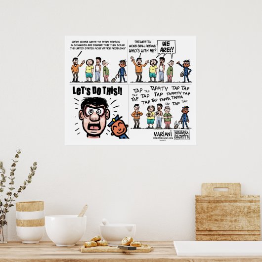 Poster de dessin éditorial USPS (Cuisine)