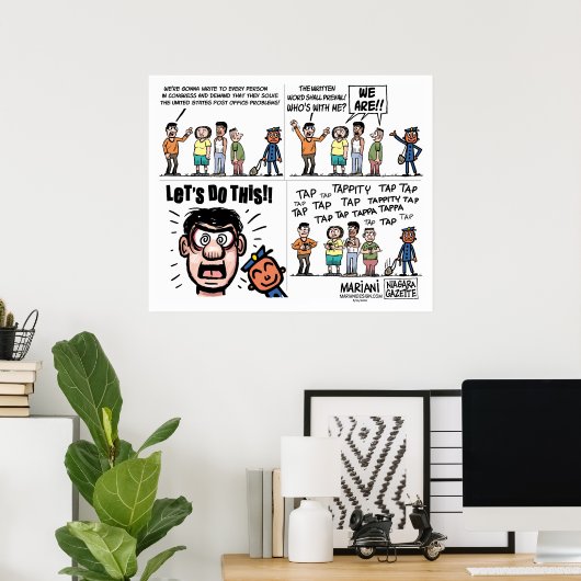 Poster de dessin éditorial USPS (Bureau à domicile)