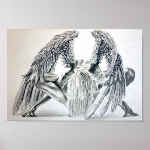 Poster de dessin Fallen Angel Yoga Poster