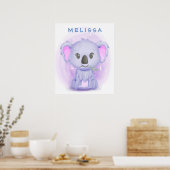 Poster de dessin personnalisé Baby Koala 001 (Cuisine)