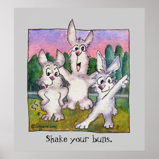 Poster de dessin sur trois lapins Sunrise (Devant)