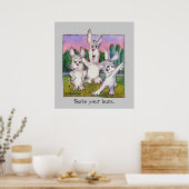 Poster de dessin sur trois lapins Sunrise (Cuisine)