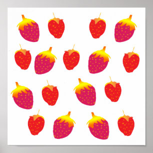 Poster de dessin vectoriel de fraises