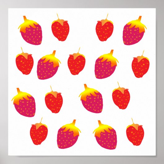 Poster de dessin vectoriel de fraises (Devant)