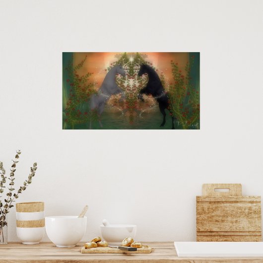 Poster de deux coeurs (Cuisine)