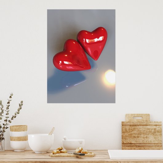 Poster de deux coeurs (Cuisine)