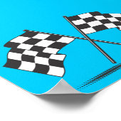 Poster de deux drapeaux À damiers croisés (Coin)