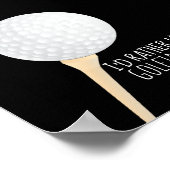 poster de devis de golf pour golfeurs noir et blan (Coin)