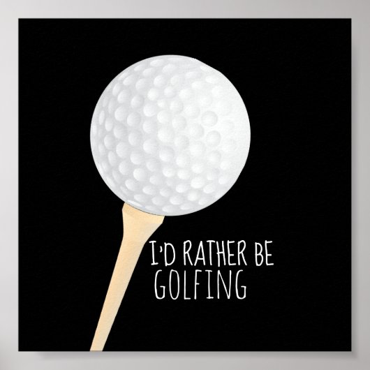 poster de devis de golf pour golfeurs noir et blan (Devant)