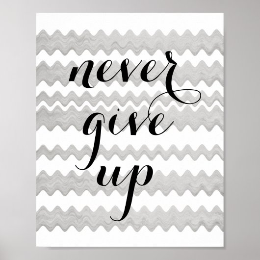 poster de devis de motivation ne jamais abandonner (Devant)