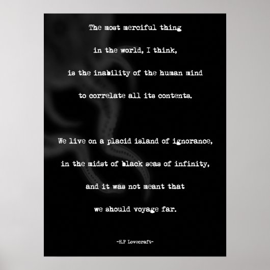 Poster de devis minimaliste HP Lovecraft (Devant)