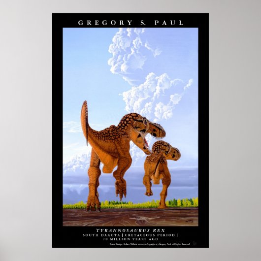 Poster de Dinosaure Tyrannosaurus T rex Greg Paul (Devant)