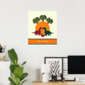 Poster de dinosaures et de palmiers (Bureau à domicile)