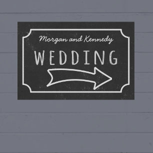 Poster de direction Mariage Faux Chalkboard