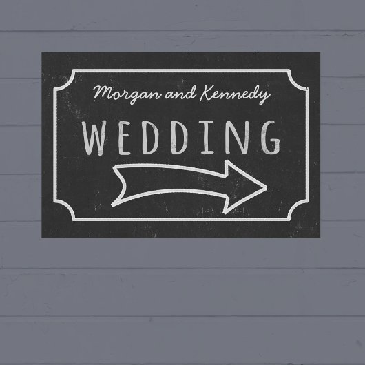 Poster de direction Mariage Faux Chalkboard