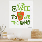 Poster de Doodle écrit à la main de Vegan Slogan (Cuisine)