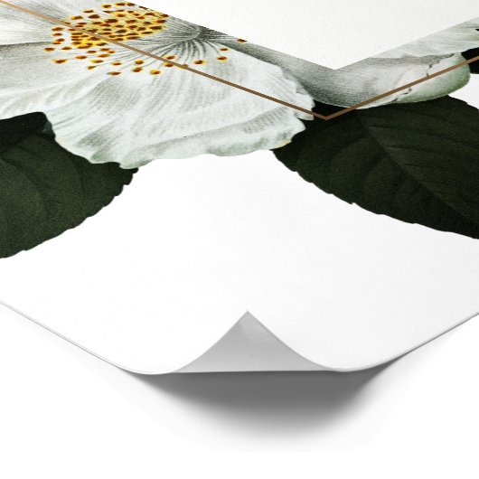 Poster de douche à fleurs roses et bordeaux élégan (Coin)