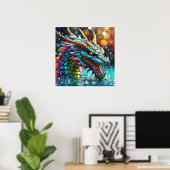 Poster de dragon coloré Imprimer (Bureau à domicile)