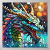 Poster de dragon coloré Imprimer (Devant)