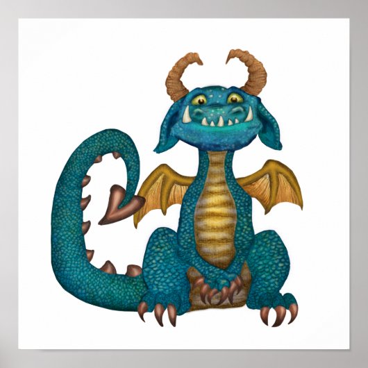 Poster de dragon de dessin animé (non signé - pas  (Devant)