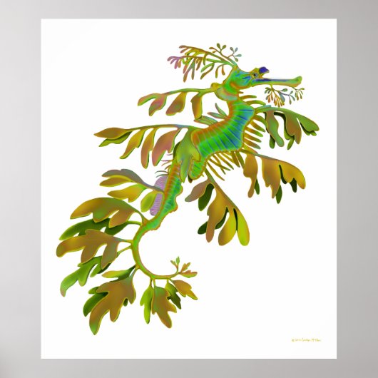 Poster de dragon de mer couleur feuille Imaginaire (Devant)