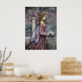 Poster de dragon mystique rose violet (Cuisine)