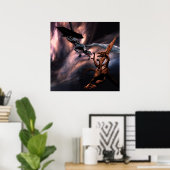 Poster de dragons de combat (Bureau à domicile)