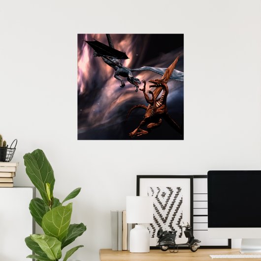 Poster de dragons de combat (Bureau à domicile)