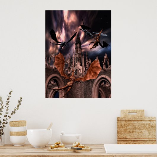 Poster de dragons de combat (Cuisine)