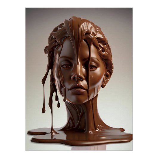 Poster de escultura humana de chocolate derretido (Devant)