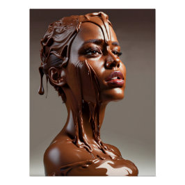 Poster de escultura humana de chocolate derretido. perfect poster