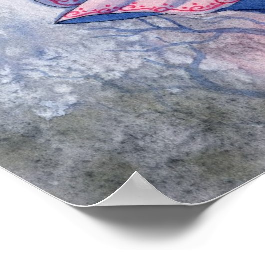 Poster de Fée Rose d'hiver Imprimer par Molly Harr (Coin)