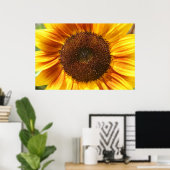 Poster de fermeture de tournesol jaune, orange et  (Bureau à domicile)