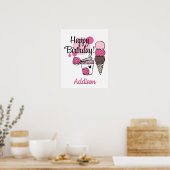 Poster de fête d'anniversaire de la crème glacée (Cuisine)