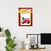 Poster de fête d'anniversaire du pompier (Bureau à domicile)